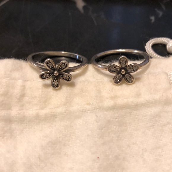 s925 silver Jewelry - Stackable bands set 2 daisy meadows